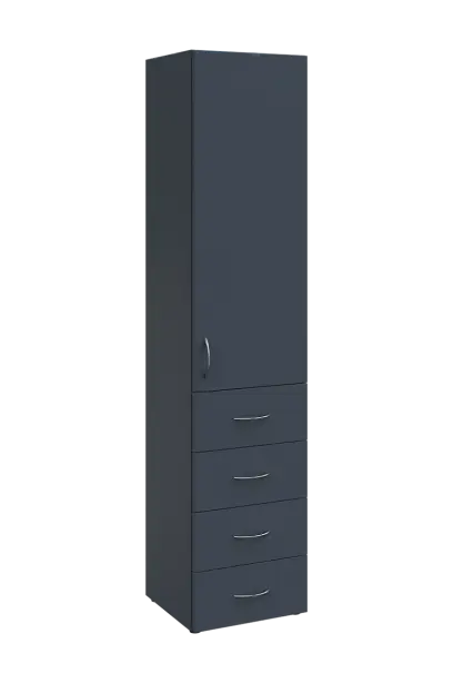 NN 5 - 44ZD skříň vysoká, 4-zásuvková/1-dveřová, pravá, 1800x400x400, antracit